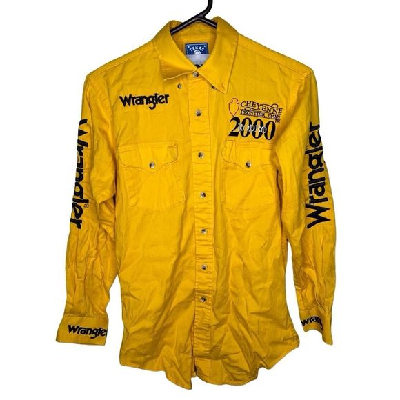 VTG Wrangler 2000 Rodio Yellow Button Down Shirt - Picture 1 of 4